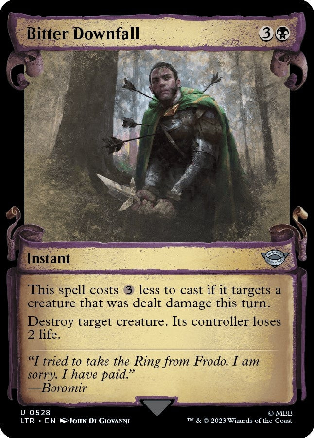 Image for Bitter Downfall (Showcase Scrolls) (Universes Beyond: The Lord of the Rings: Tales of Middle-earth) (528) - Magic: The Gathering