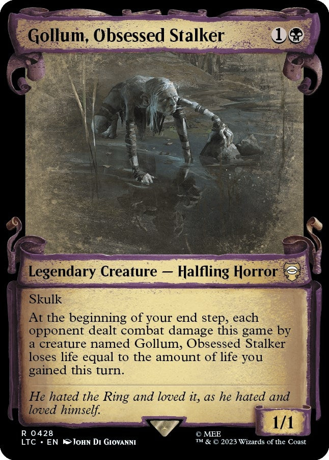 Image for Gollum, Obsessed Stalker (Showcase Scrolls) (Commander: The Lord of the Rings: Tales of Middle-earth) (428) - Magic: The Gathering