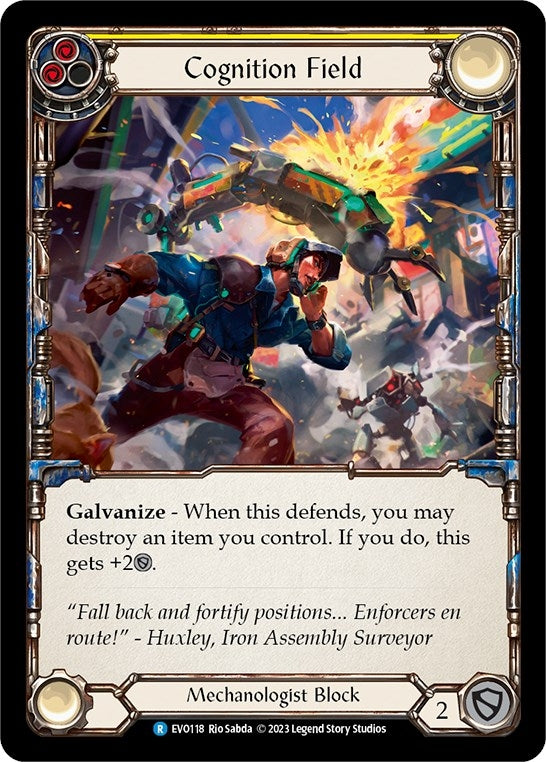 Image for Cognition Field (Yellow) (Bright Lights) (EVO118) - Flesh and Blood TCG