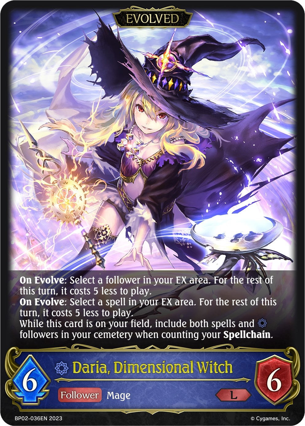 Image for Daria, Dimensional Witch (Evolved) (BP02: Reign of Bahamut) (BP02-036EN) - Shadowverse: Evolve