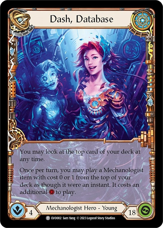 Image for Dash, Database // Teklo Leveler (Bright Lights) (EVO002//EVO009) - Flesh and Blood TCG