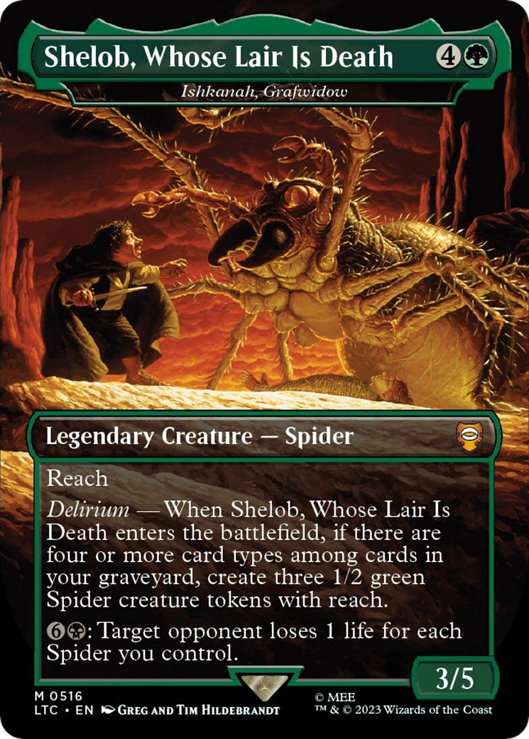 Image for Shelob, Whose Lair Is Death - Ishkanah, Grafwidow (Borderless) (Commander: The Lord of the Rings: Tales of Middle-earth) (516) - Magic: The Gathering