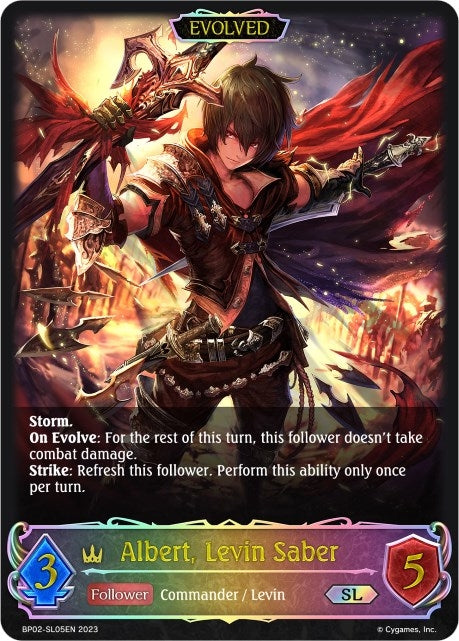 Image for Albert, Levin Saber (Evolved) (SL) (BP02: Reign of Bahamut) (BP02-SL05EN) - Shadowverse: Evolve
