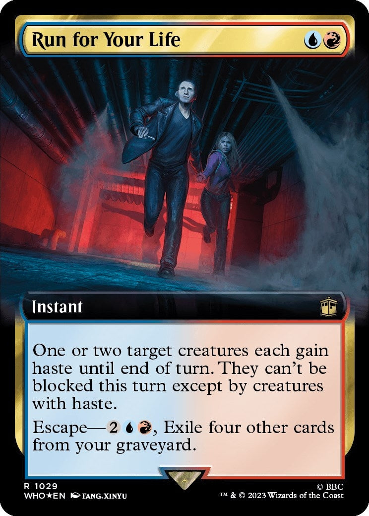 Image for Run for Your Life (Extended Art) (Surge Foil) (Universes Beyond: Doctor Who) (1029) - Magic: The Gathering