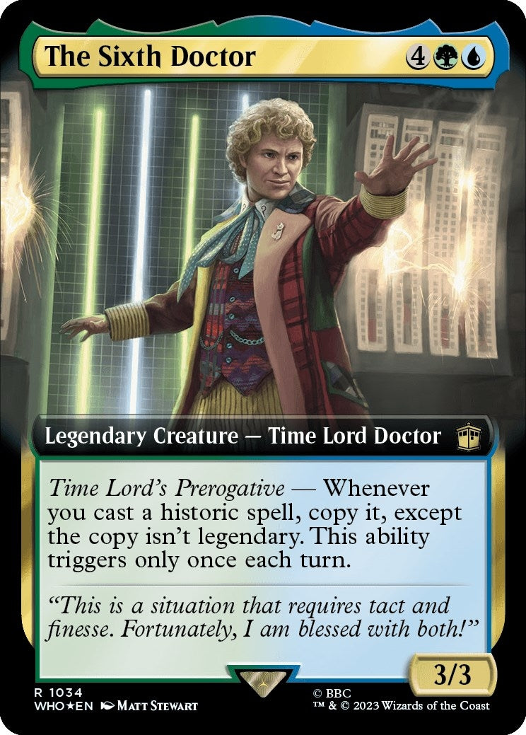 Image for The Sixth Doctor (Extended Art) (Surge Foil) (Universes Beyond: Doctor Who) (1034) - Magic: The Gathering