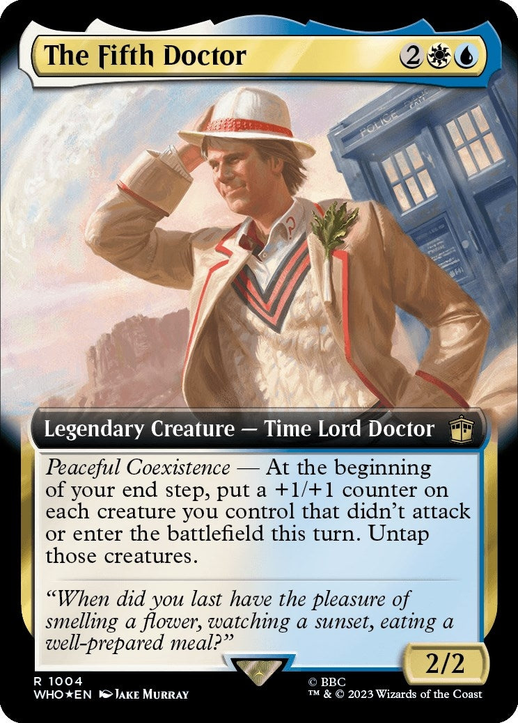 Image for The Fifth Doctor (Extended Art) (Surge Foil) (Universes Beyond: Doctor Who) (1004) - Magic: The Gathering