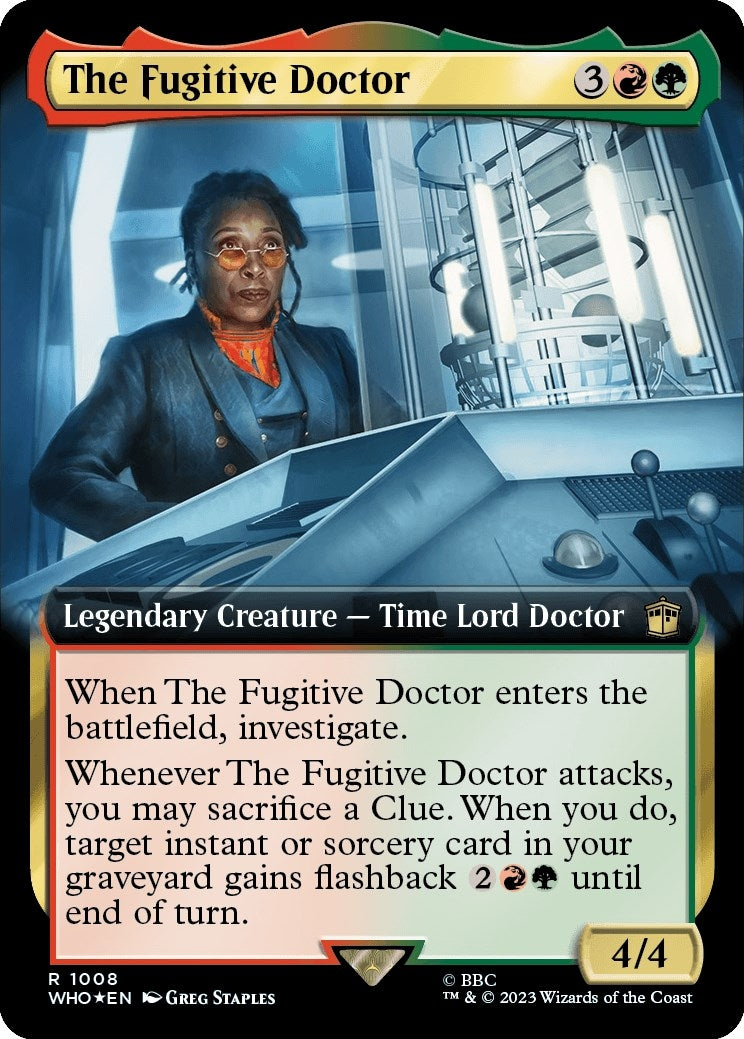 Image for The Fugitive Doctor (Extended Art) (Surge Foil) (Universes Beyond: Doctor Who) (1008) - Magic: The Gathering
