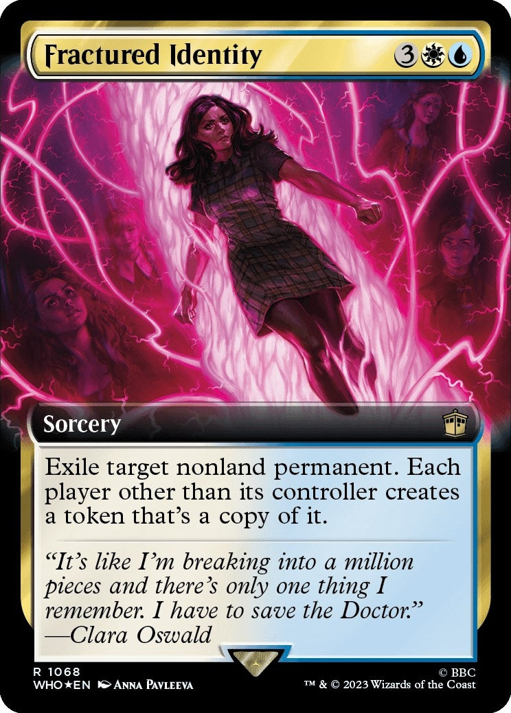 Image for Fractured Identity (Extended Art) (Surge Foil) (Universes Beyond: Doctor Who) (1068) - Magic: The Gathering