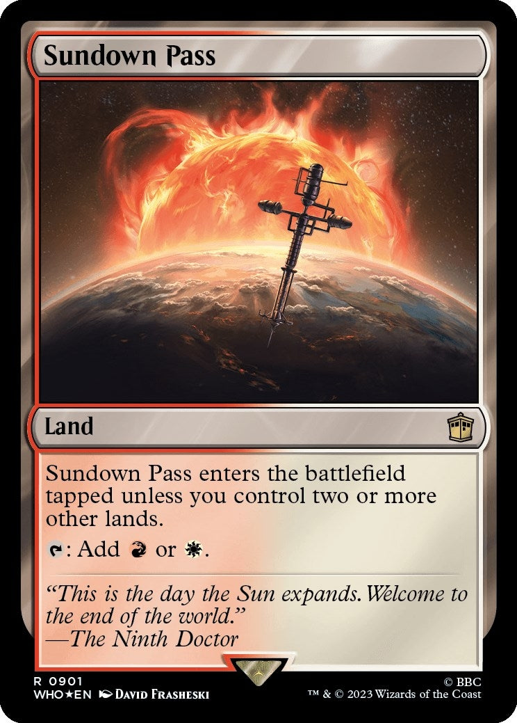 Image for Sundown Pass (Surge Foil) (Universes Beyond: Doctor Who) (901) - Magic: The Gathering