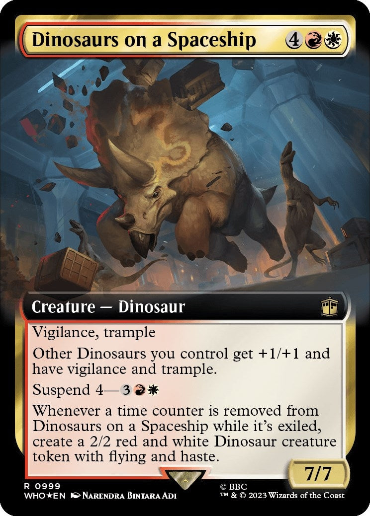 Image for Dinosaurs on a Spaceship (Extended Art) (Surge Foil) (Universes Beyond: Doctor Who) (999) - Magic: The Gathering
