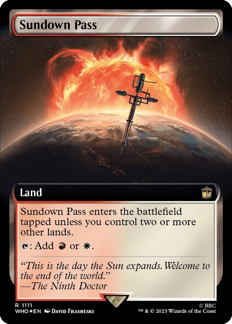Image for Sundown Pass (Extended Art) (Surge Foil) (Universes Beyond: Doctor Who) (1111) - Magic: The Gathering