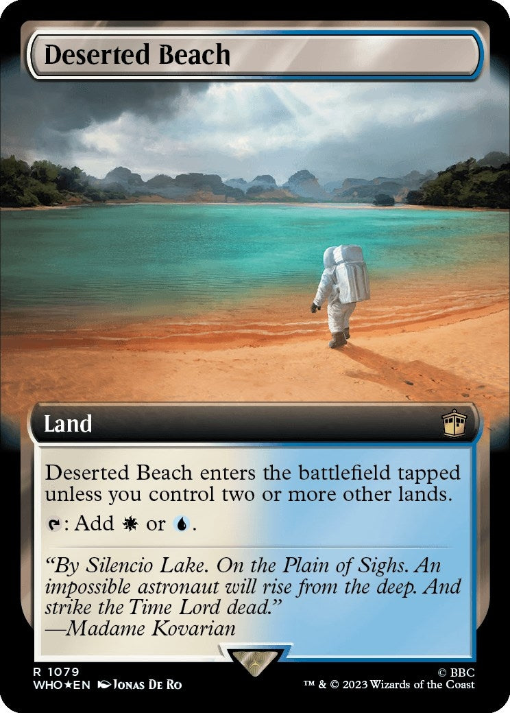 Image for Deserted Beach (Extended Art) (Surge Foil) (Universes Beyond: Doctor Who) (1079) - Magic: The Gathering