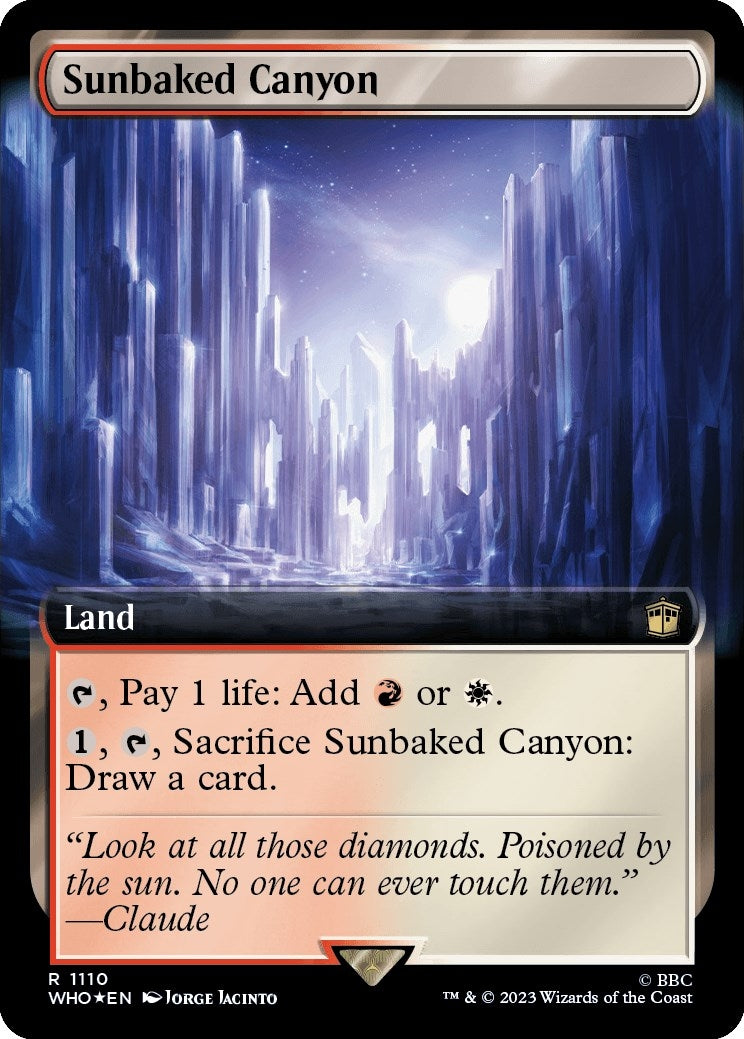 Image for Sunbaked Canyon (Extended Art) (Surge Foil) (Universes Beyond: Doctor Who) (1110) - Magic: The Gathering