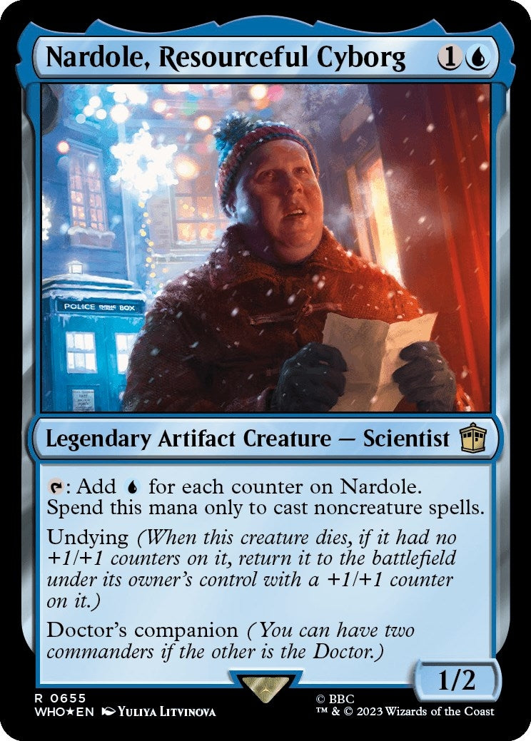 Image for Nardole, Resourceful Cyborg (Surge Foil) (Universes Beyond: Doctor Who) (655) - Magic: The Gathering