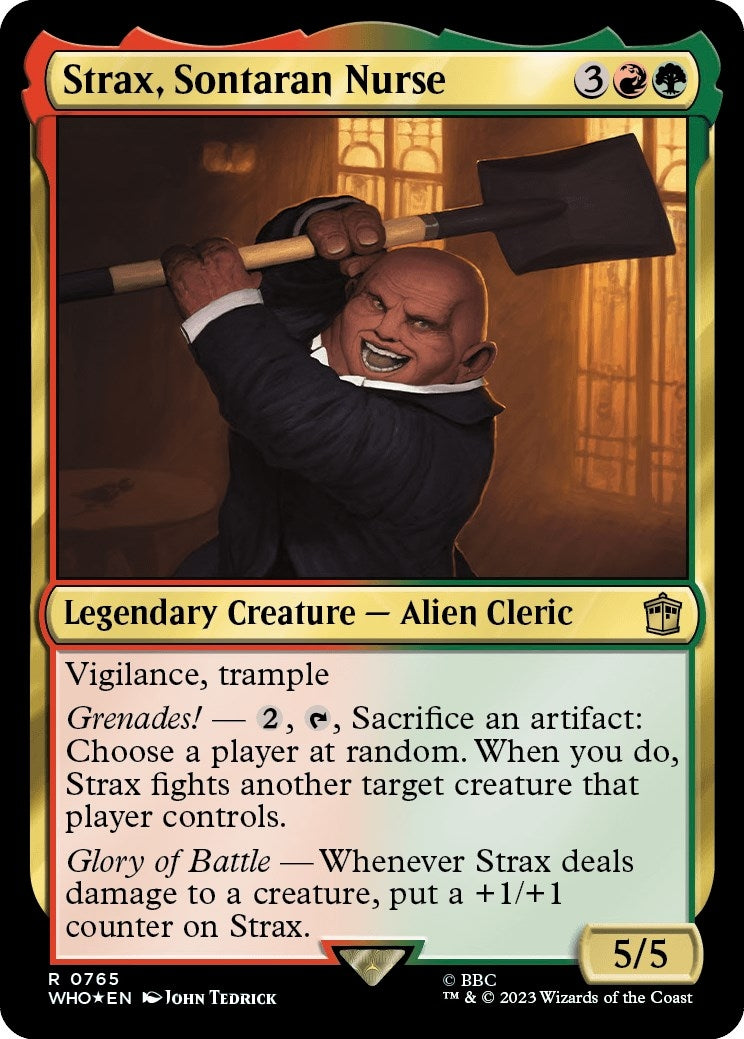 Image for Strax, Sontaran Nurse (Surge Foil) (Universes Beyond: Doctor Who) (765) - Magic: The Gathering