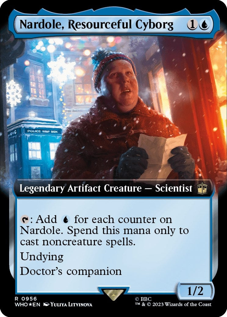 Image for Nardole, Resourceful Cyborg (Extended Art) (Surge Foil) (Universes Beyond: Doctor Who) (956) - Magic: The Gathering
