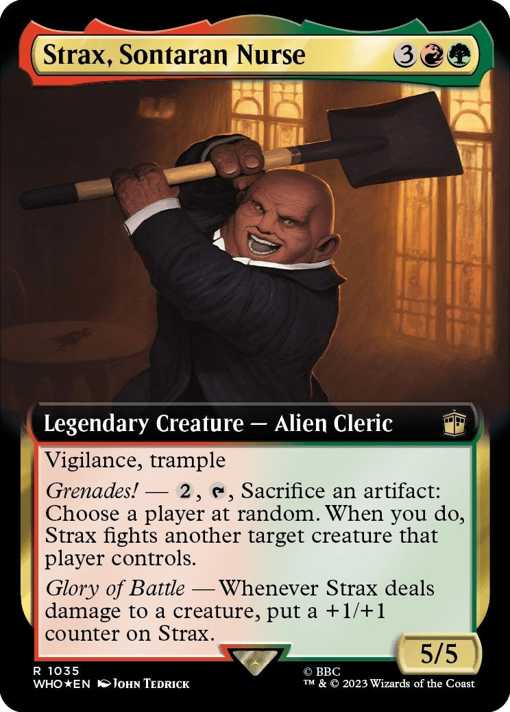 Image for Strax, Sontaran Nurse (Extended Art) (Surge Foil) (Universes Beyond: Doctor Who) (1035) - Magic: The Gathering