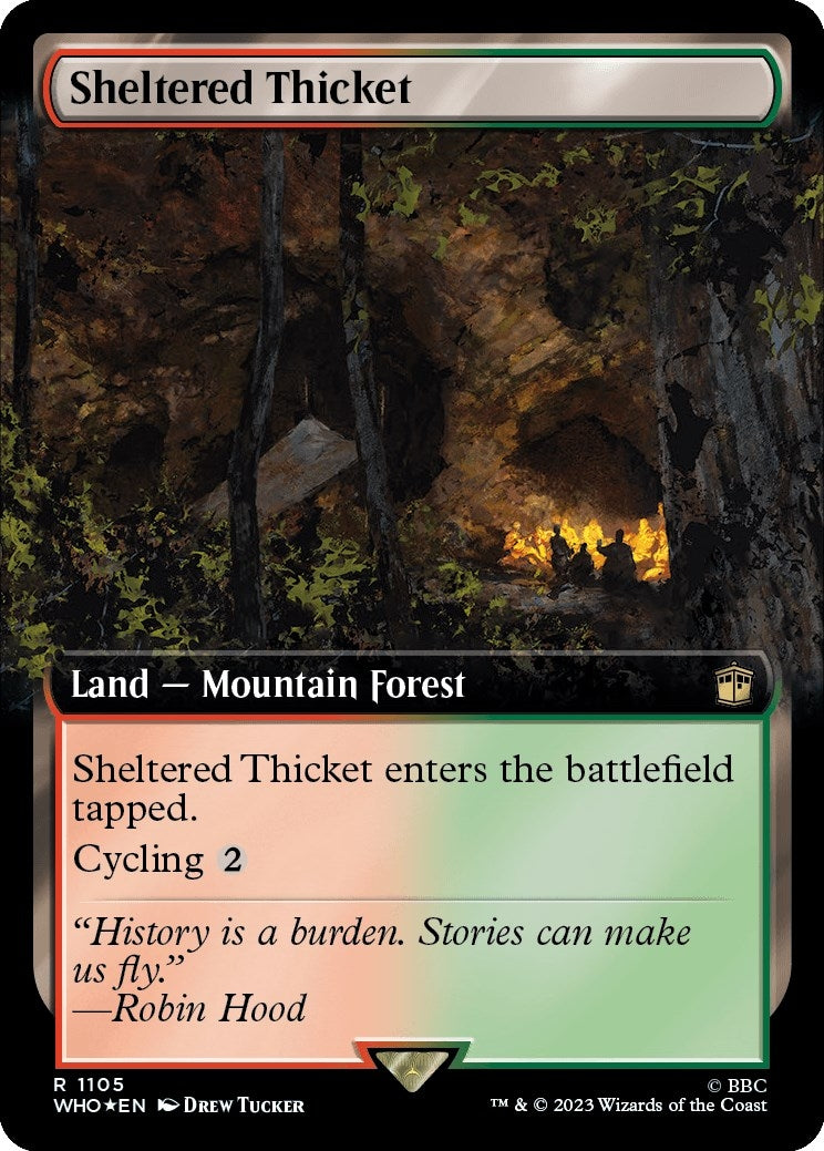 Image for Sheltered Thicket (Extended Art) (Surge Foil) (Universes Beyond: Doctor Who) (1105) - Magic: The Gathering