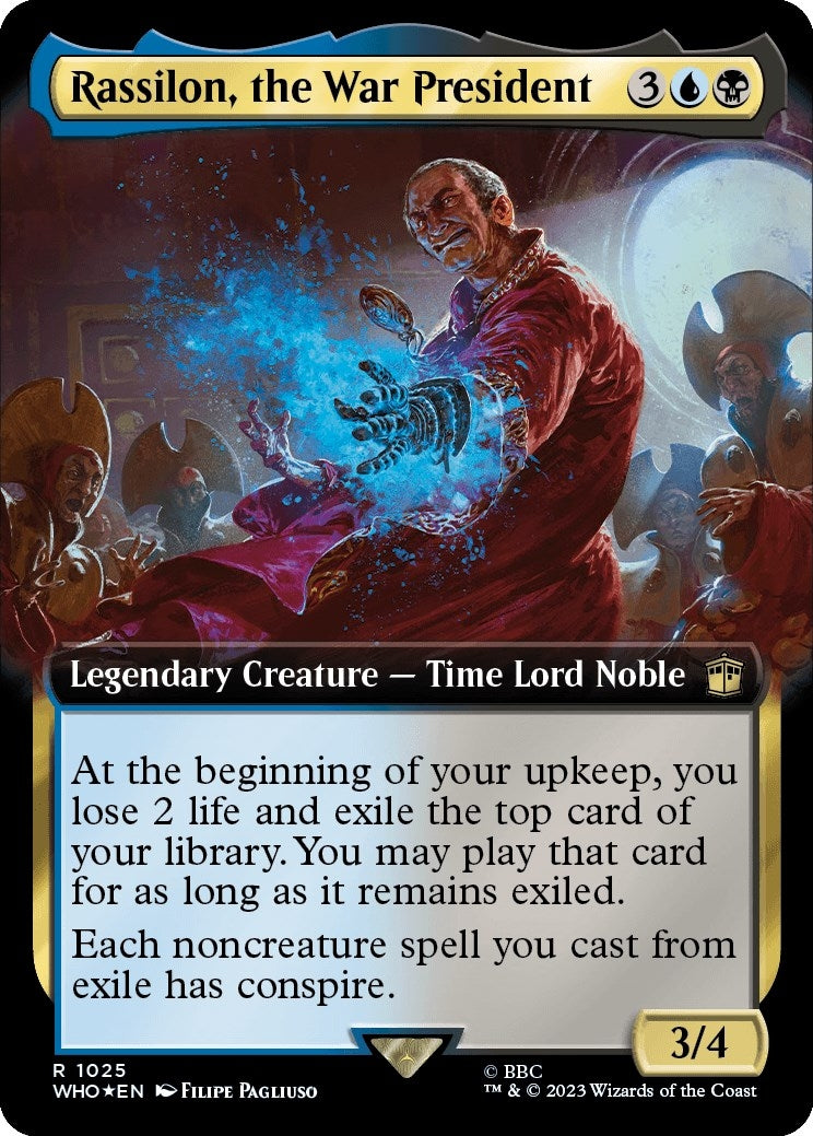 Image for Rassilon, the War President (Extended Art) (Surge Foil) (Universes Beyond: Doctor Who) (1025) - Magic: The Gathering