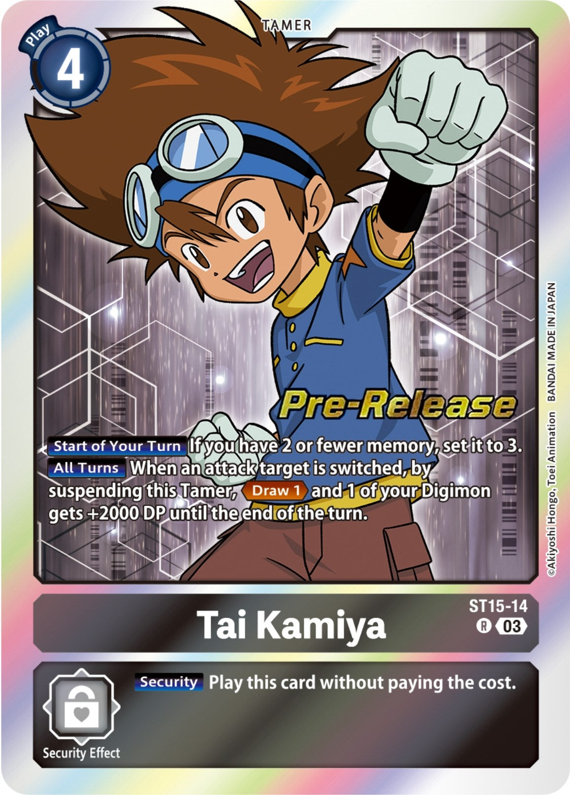 Image for Tai Kamiya (ST-15_PR) (ST15-14 R) - Digimon Card Game