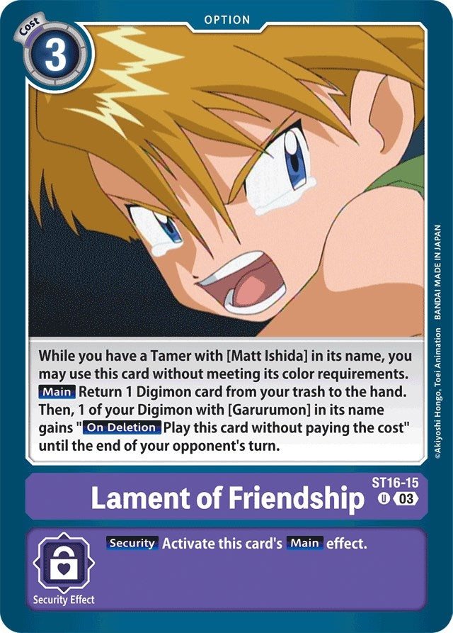 Image for Lament of Friendship (ST-16) (ST16-15 U) - Digimon Card Game