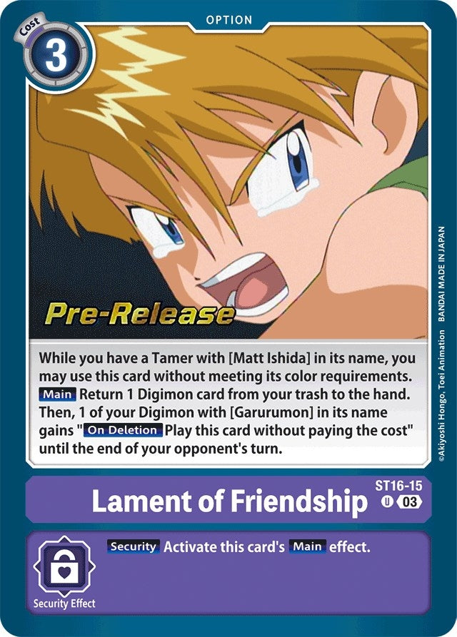 Image for Lament of Friendship (ST-16_PR) (ST16-15 U) - Digimon Card Game