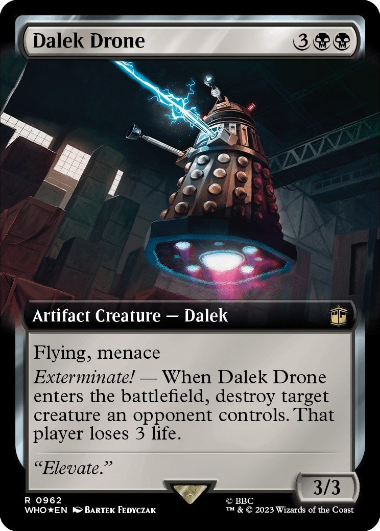Image for Dalek Drone (Extended Art) (Surge Foil) (Universes Beyond: Doctor Who) (962) - Magic: The Gathering