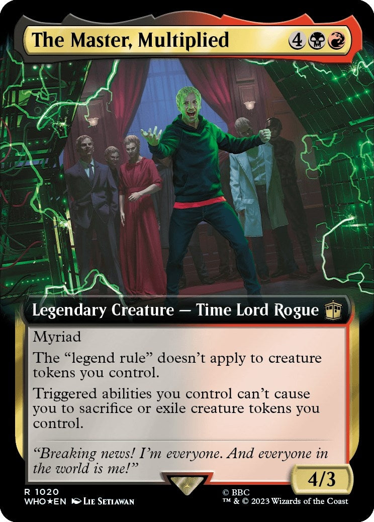 Image for The Master, Multiplied (Extended Art) (Surge Foil) (Universes Beyond: Doctor Who) (1020) - Magic: The Gathering