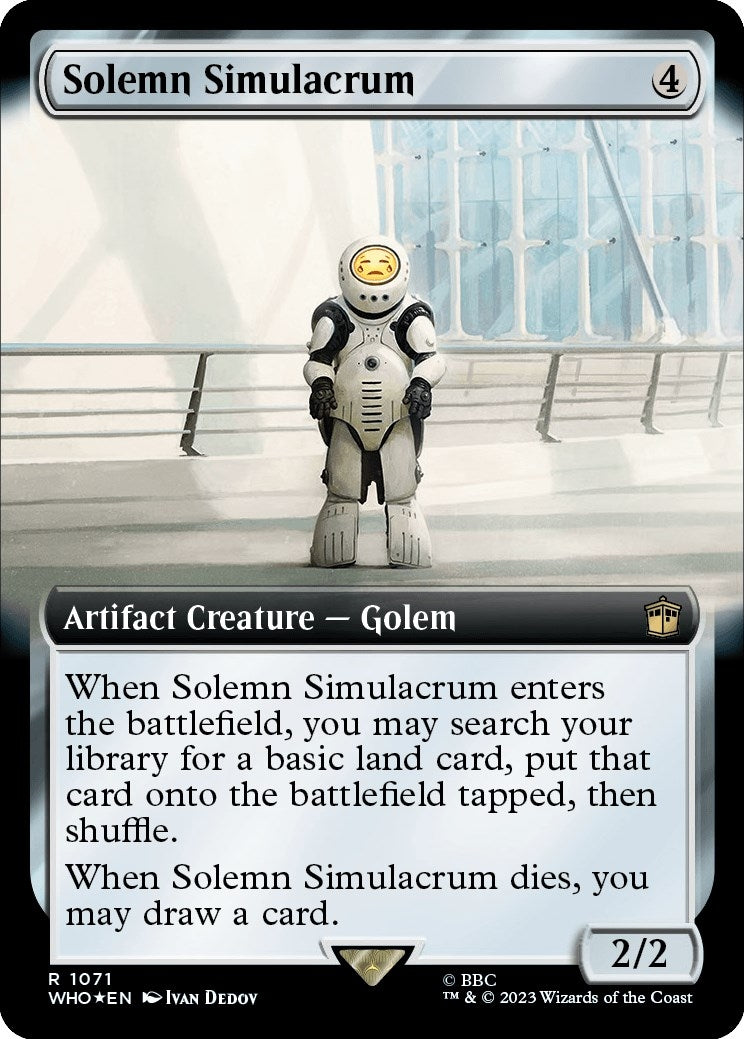 Image for Solemn Simulacrum (Extended Art) (Surge Foil) (Universes Beyond: Doctor Who) (1071) - Magic: The Gathering