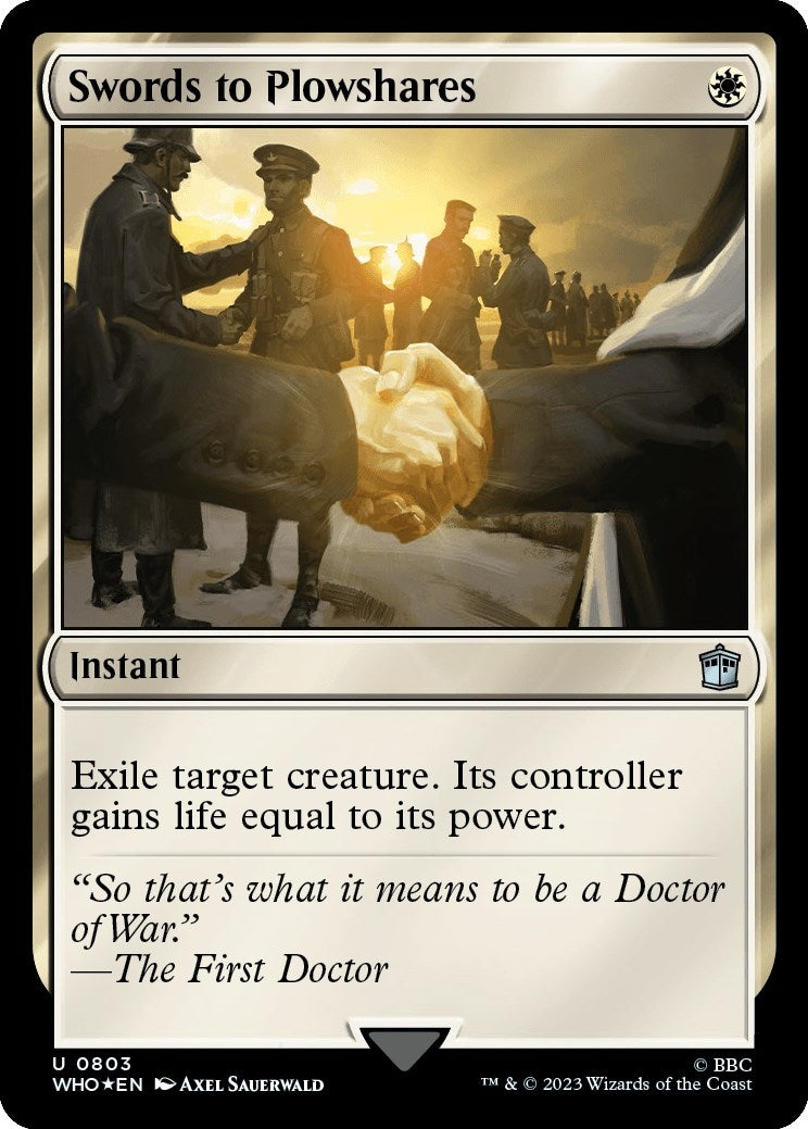 Image for Swords to Plowshares (Surge Foil) (Universes Beyond: Doctor Who) (803) - Magic: The Gathering