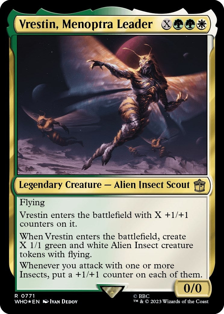 Image for Vrestin, Menoptra Leader (Surge Foil) (Universes Beyond: Doctor Who) (771) - Magic: The Gathering