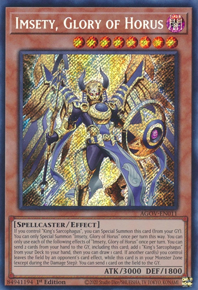 Image for Imsety, Glory of Horus (Age of Overlord) (AGOV-EN011) - YuGiOh