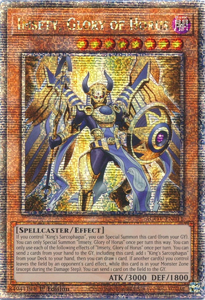 Image for Imsety, Glory of Horus (Quarter Century Secret Rare) (Age of Overlord) (AGOV-EN011) - YuGiOh