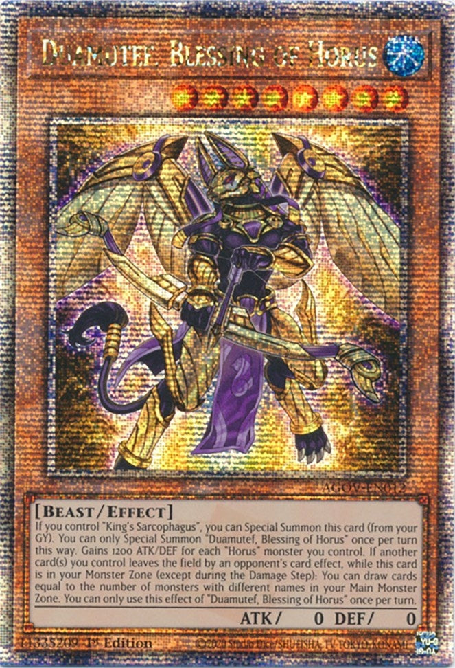 Image for Duamutef, Blessing of Horus (Quarter Century Secret Rare) (Age of Overlord) (AGOV-EN012) - YuGiOh