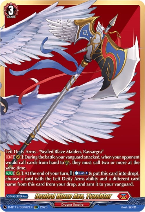 Image for Sealed Blaze Axe, Tvashtar (BSR) (D-BT12: Evenfall Onslaught) (D-BT12/BSR02EN) - Cardfight Vanguard