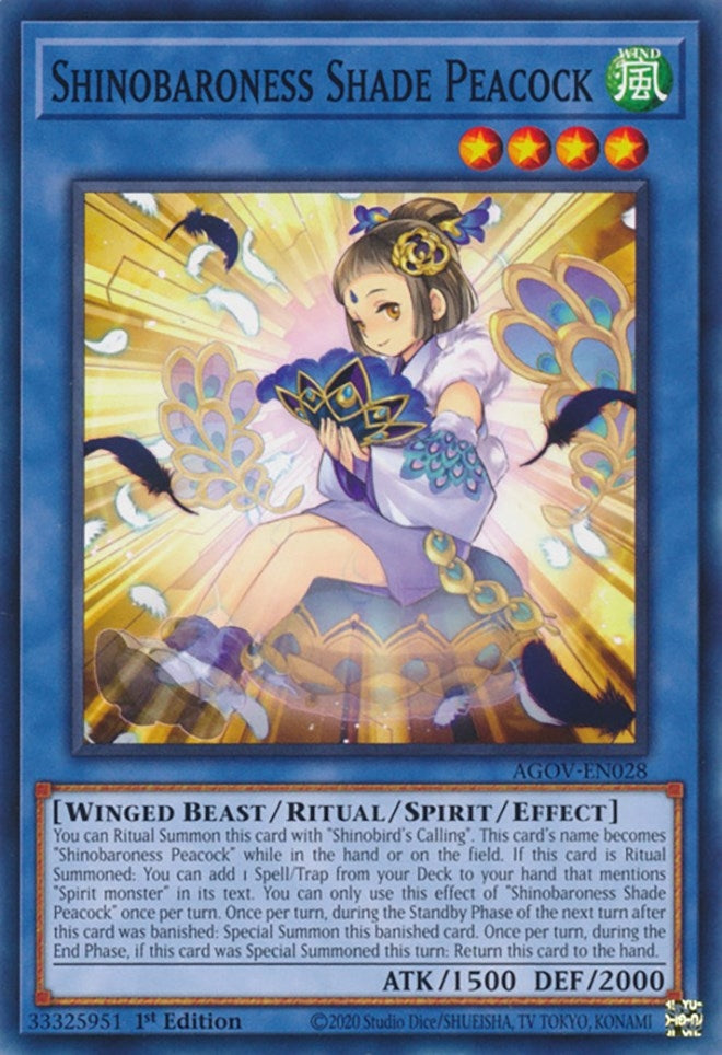 Image for Shinobaroness Shade Peacock (Age of Overlord) (AGOV-EN028) - YuGiOh