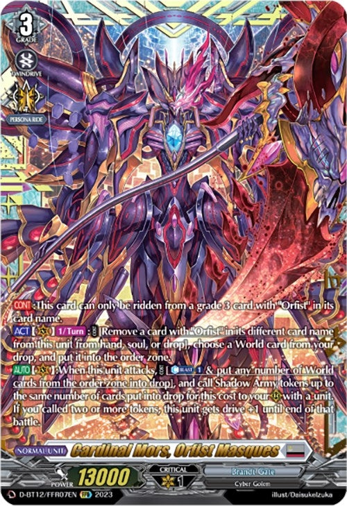 Image for Cardinal Mors, Orfist Masques (FFR) (D-BT12: Evenfall Onslaught) (D-BT12/FFR07EN) - Cardfight Vanguard