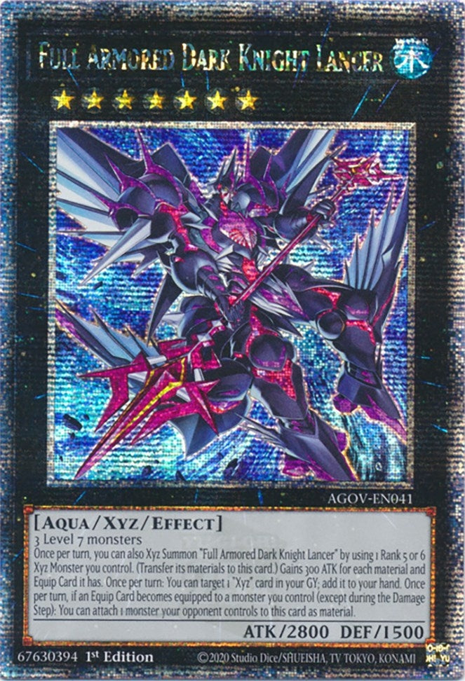 Image for Full Armored Dark Knight Lancer (Quarter Century Secret Rare) (Age of Overlord) (AGOV-EN041) - YuGiOh