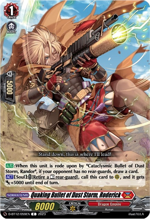 Image for Quaking Bullet of Dust Storm, Roderick (D-BT12: Evenfall Onslaught) (D-BT12/059EN) - Cardfight Vanguard