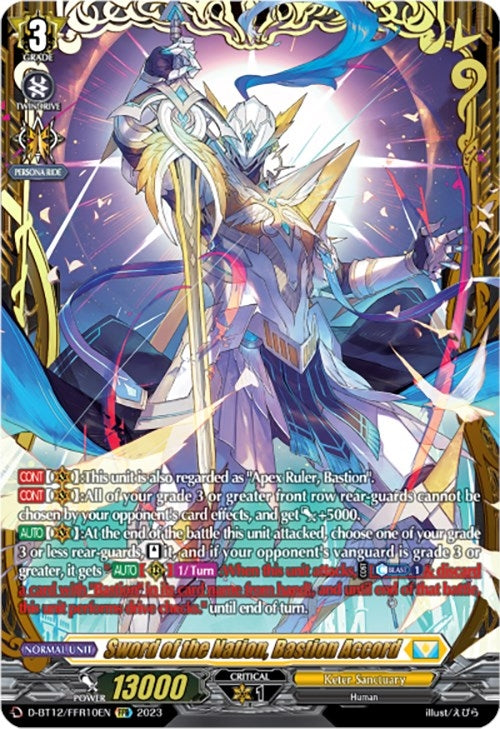 Image for Sword of the Nation, Bastion Accord (FFR) (D-BT12: Evenfall Onslaught) (D-BT12/FFR10EN) - Cardfight Vanguard