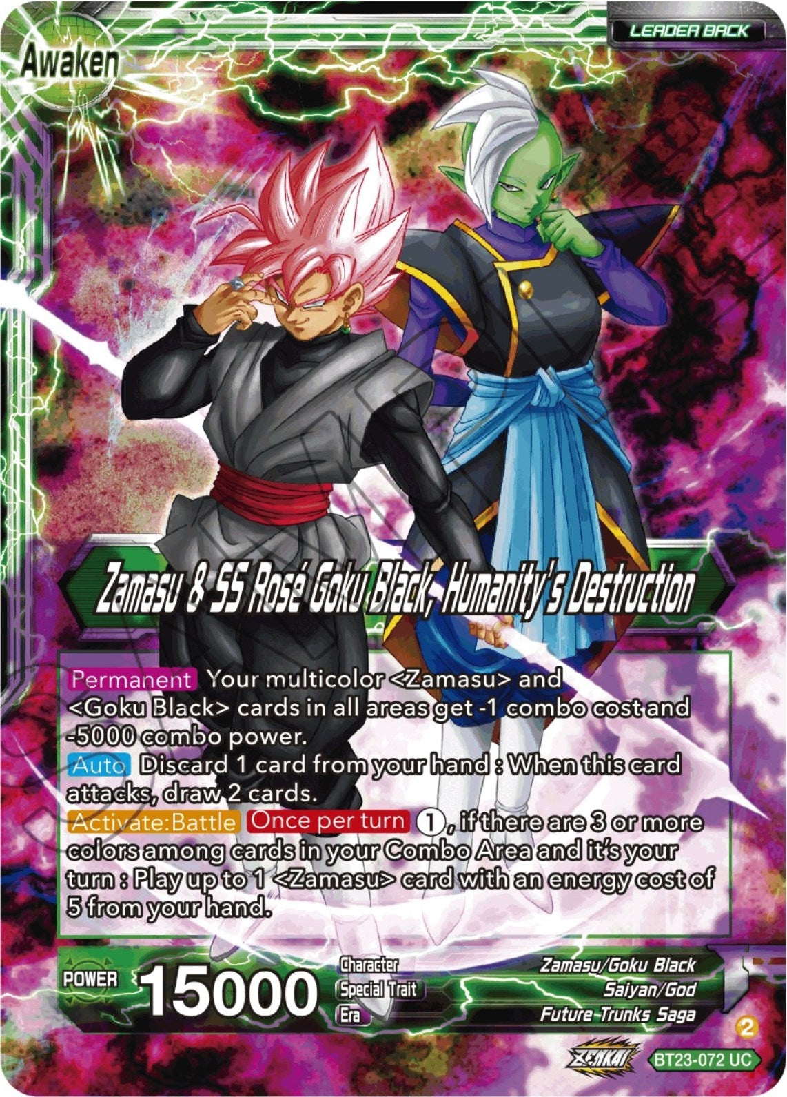 Image for Zamasu & Goku Black // Zamasu & SS Rose Goku Black, Humanity's Destruction (Perfect Combination) (BT23-072) - Dragon Ball Super: Masters