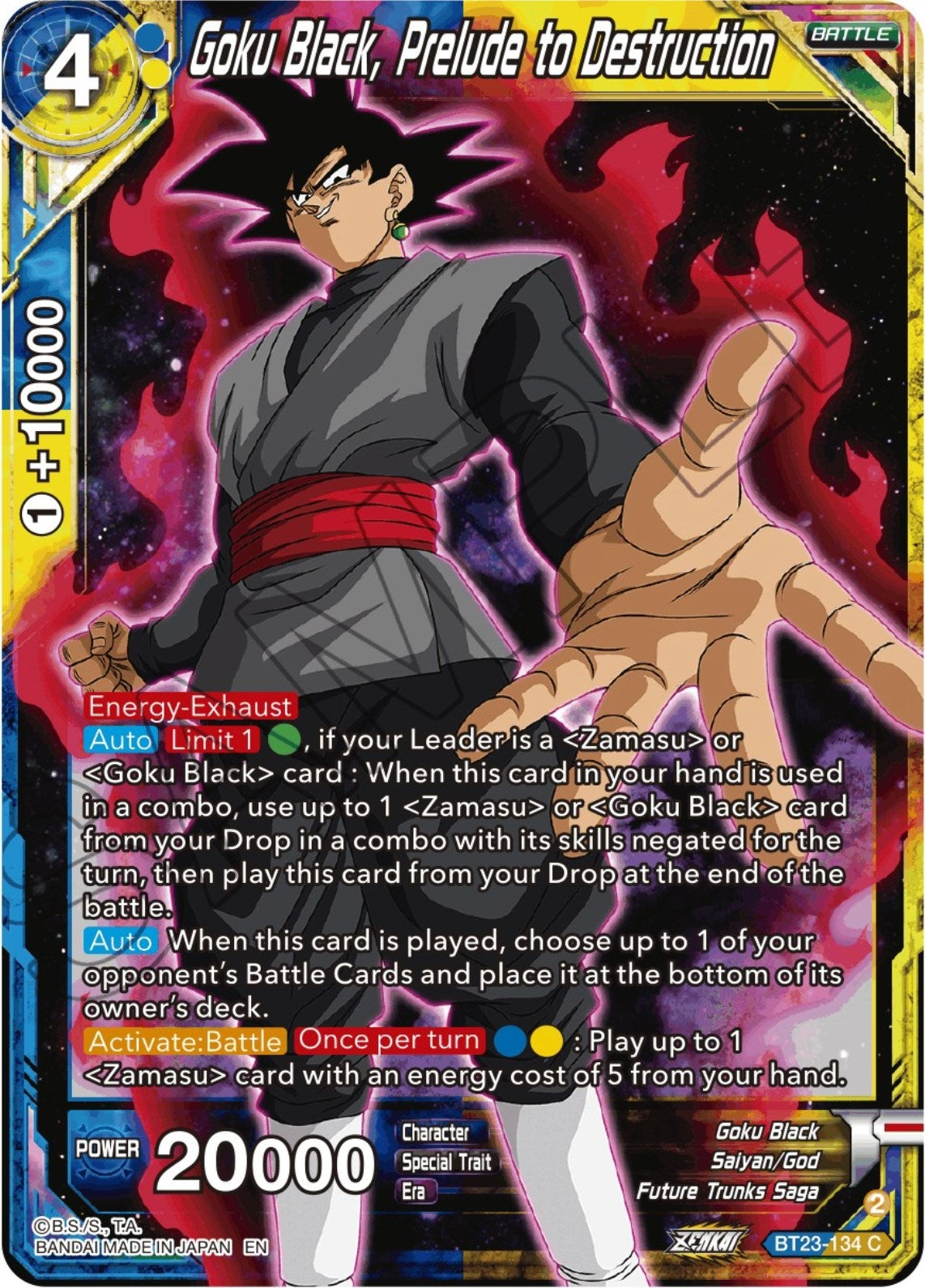 Image for Goku Black, Prelude to Destruction (Perfect Combination) (BT23-134) - Dragon Ball Super: Masters