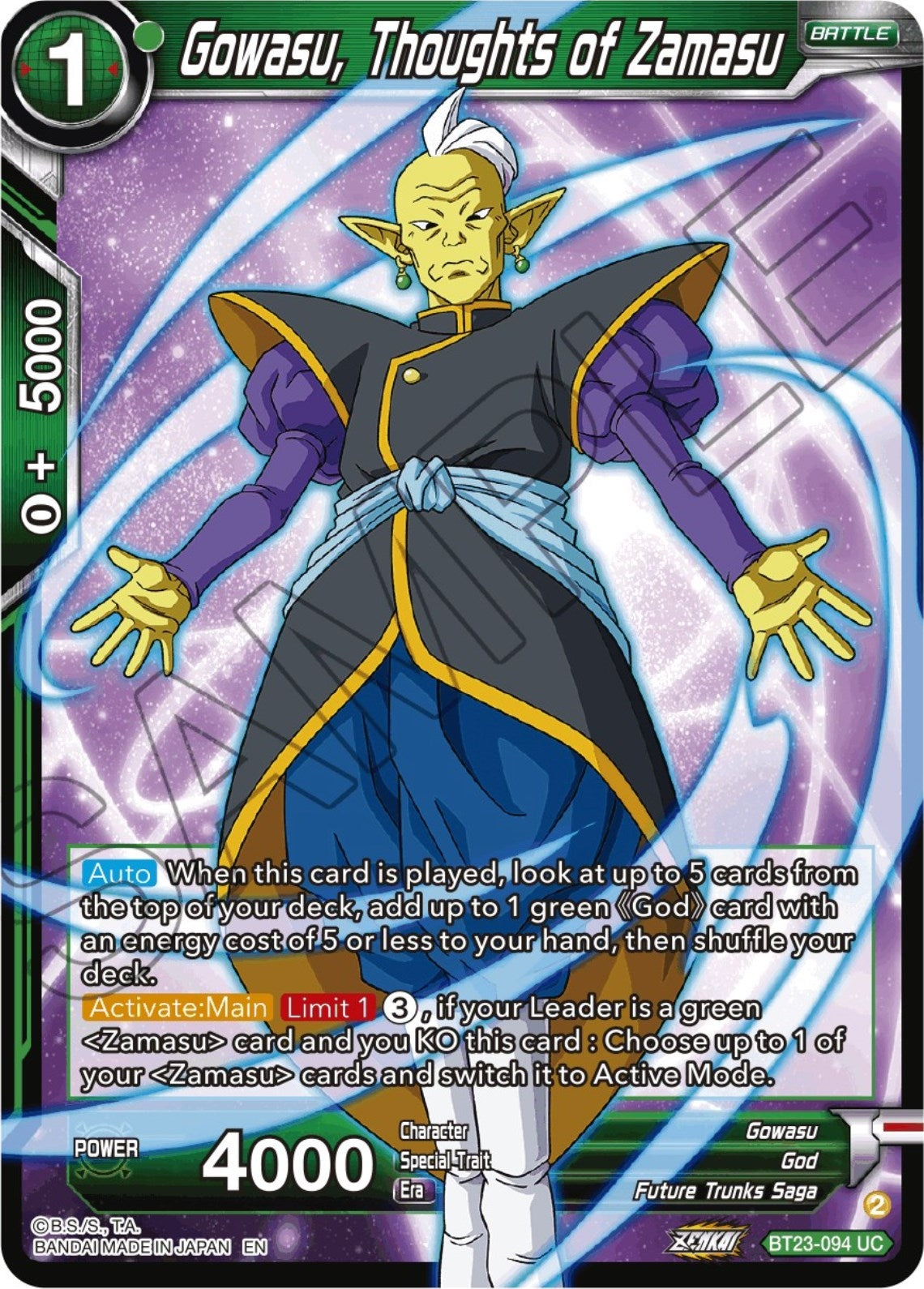 Image for Gowasu, Thoughts of Zamasu (Perfect Combination) (BT23-094) - Dragon Ball Super: Masters