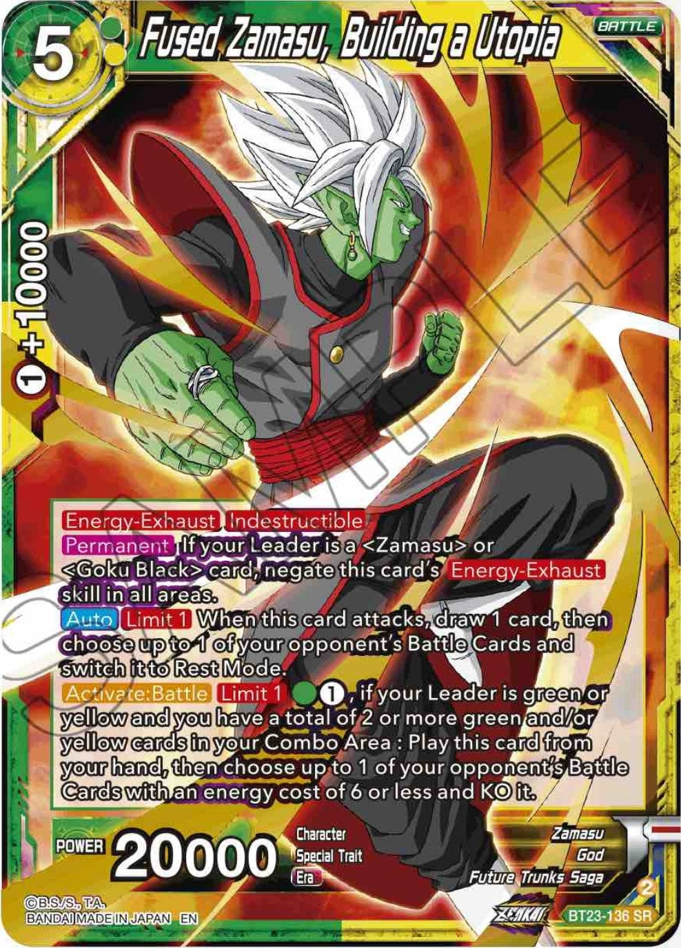 Image for Fused Zamasu, Building a Utopia (Perfect Combination) (BT23-136) - Dragon Ball Super: Masters