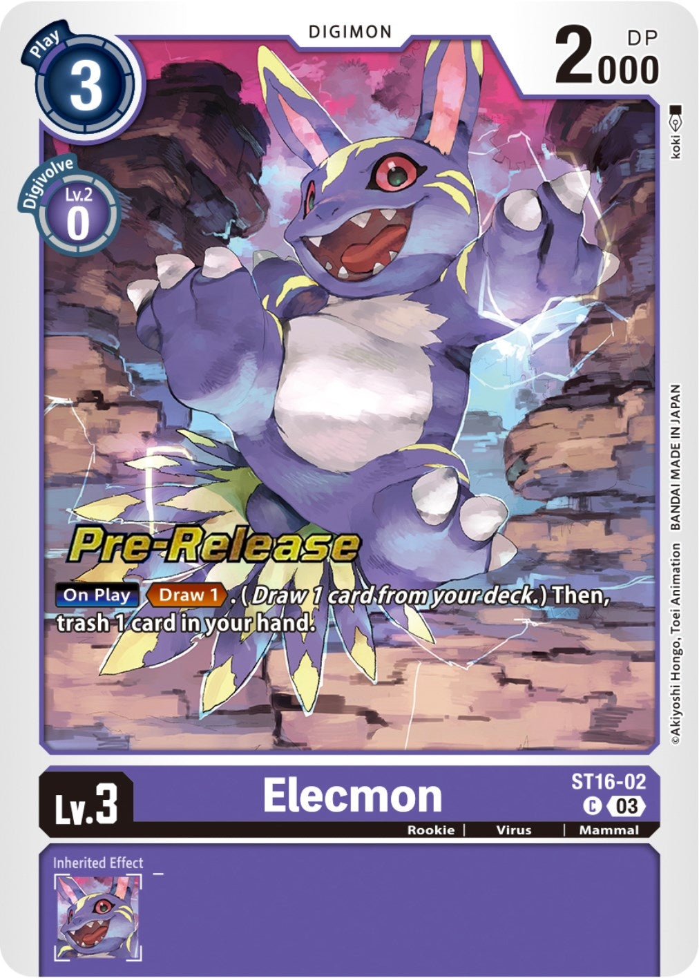 Image for Elecmon (ST-16_PR) (ST16-02 C) - Digimon Card Game
