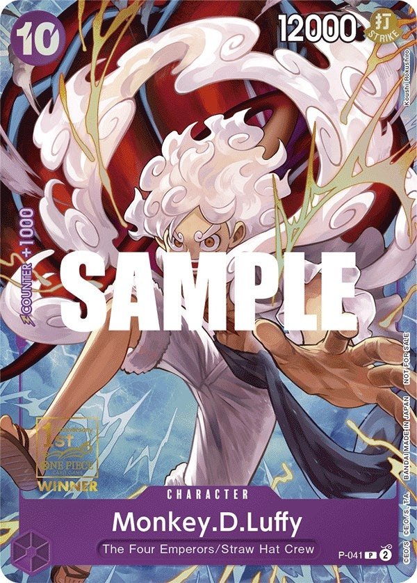 Image for Monkey.D.Luffy (041) (1st Anniversary Tournament) (One Piece Promotion Cards) (P-041) - One Piece Card Game