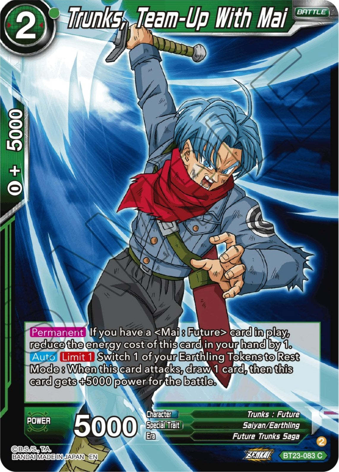 Image for Trunks, Team-Up With Mai (Perfect Combination) (BT23-083) - Dragon Ball Super: Masters