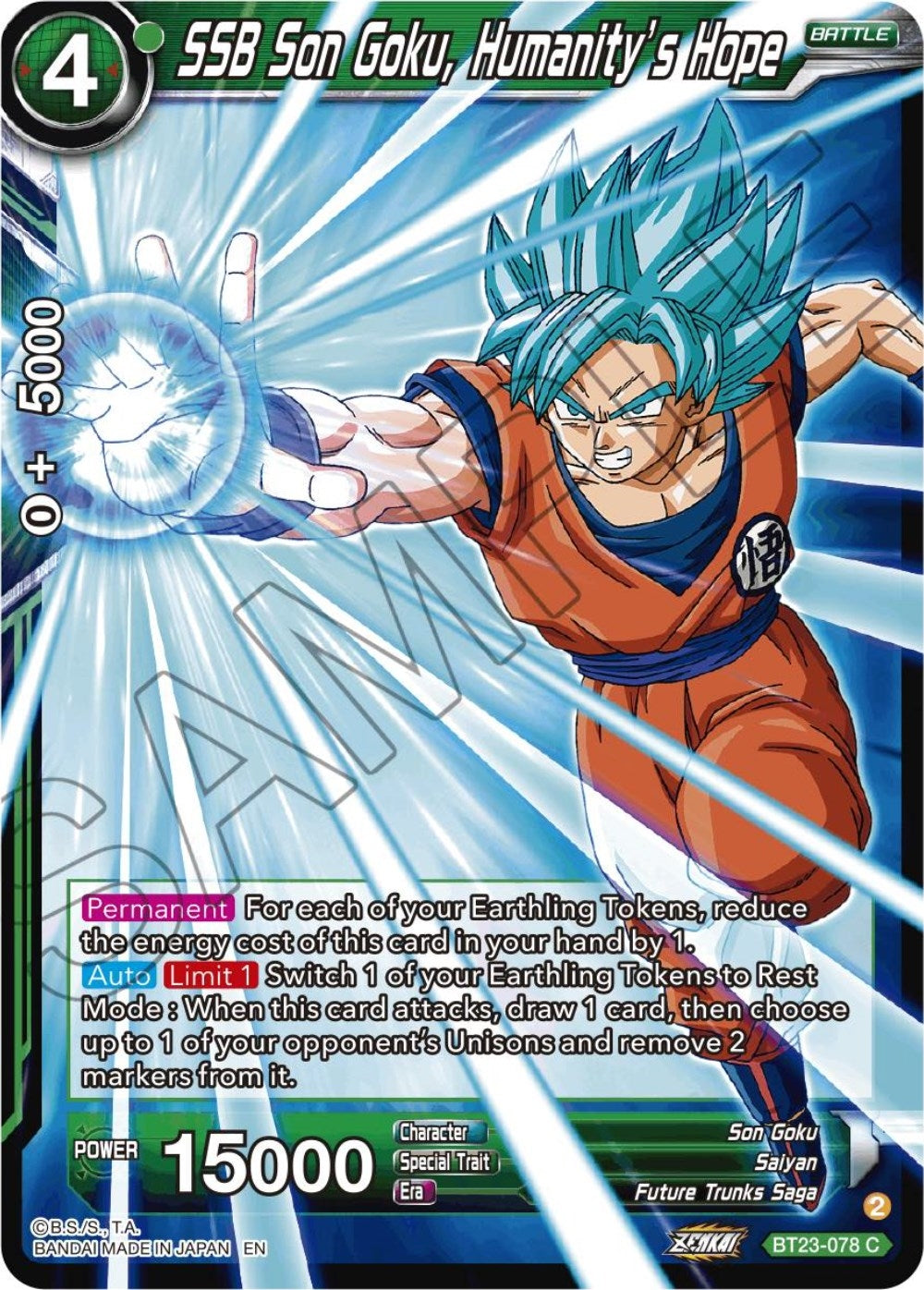 Image for SSB Son Goku, Humanity's Hope (Perfect Combination) (BT23-078) - Dragon Ball Super: Masters