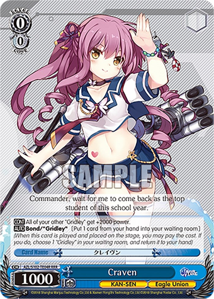 Image for Craven (RRR) (Azur Lane) (AZL/S102-TE04R RRR) - Weiss Schwarz