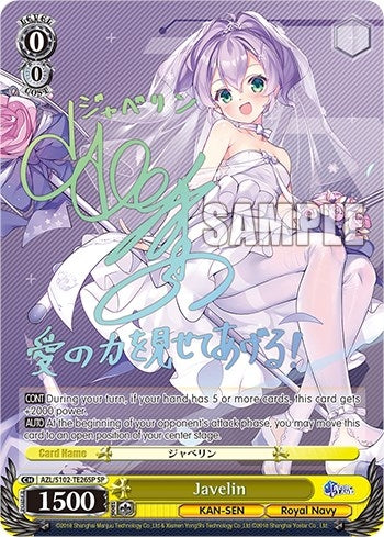 Image for Javelin (SP) (Gold Signature) (Azur Lane) (AZL/S102-TE26SP SP) - Weiss Schwarz